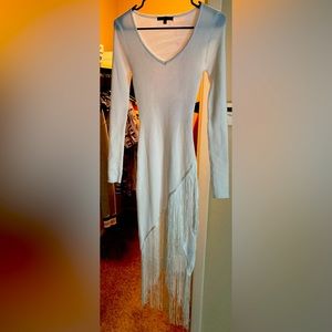 White Fringe Dress